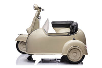 Moto Elettrica per Bambini Licenza Piaggio Vespa Sidecar 12V Crema
