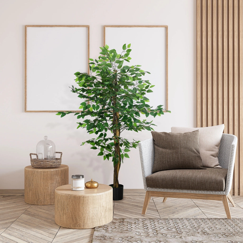 Pianta Artificiale di Ficus Alta 150cm per Interno con Vaso Incluso