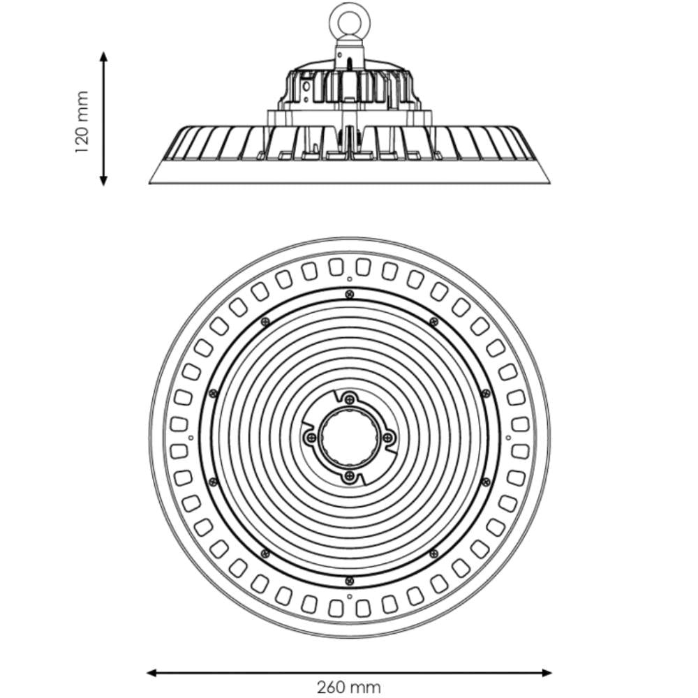 Campana led ufo multioptical per illuminazione industriale e commerciale *** watt 150 watt, confezione 1