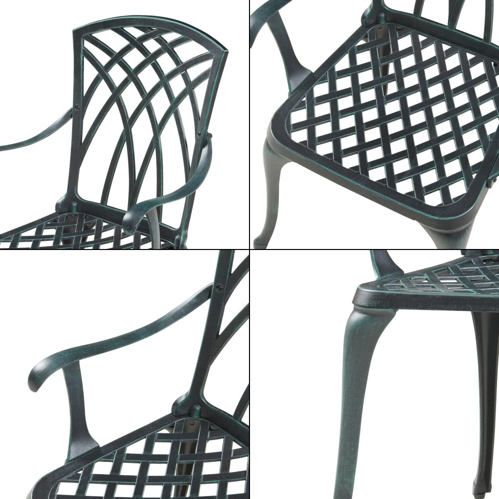 Set da bistrot da giardino grigio scuro con patina verde 03_0011360