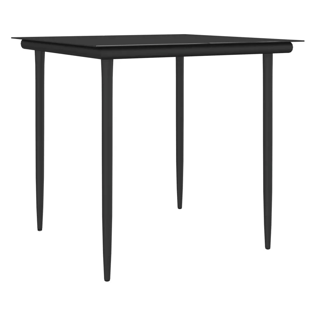 Set Pranzo da Giardino 3pz con Cuscini in Polyrattan e Acciaio