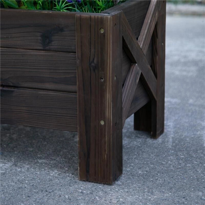 FIORIERA DA ESTERNO PORTAPIANTE RIALZAT IN LEGNO 100 X 36,5 X 36 CM MARRONE