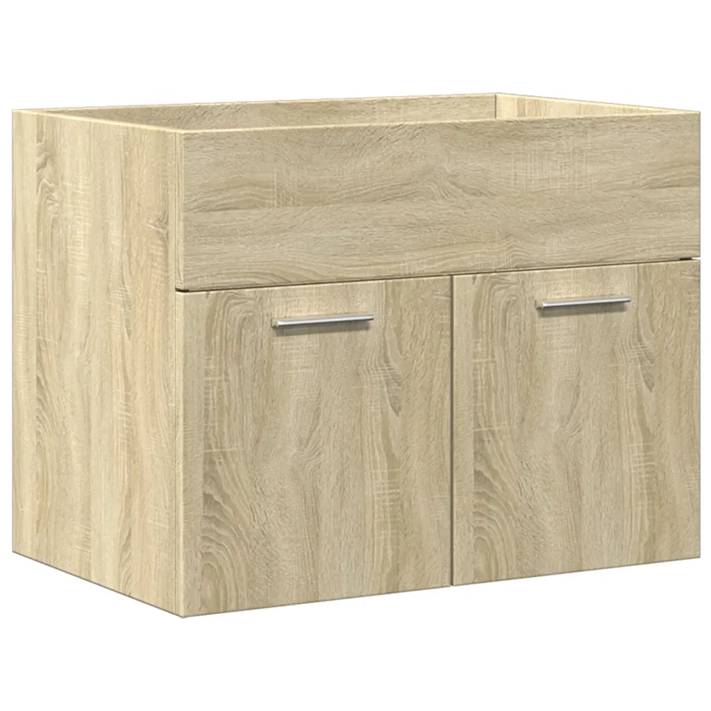 vidaXL Set Mobili da Bagno 3 pz Rovere Sonoma in Legno Multistrato