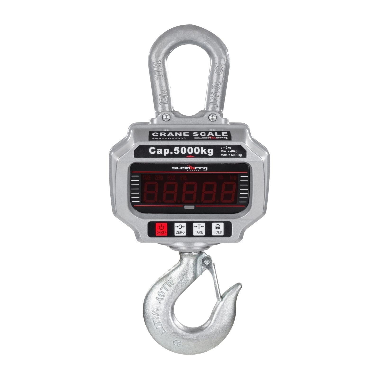 Gancio di pesatura professionale industriale grigio 5t / 2kg 3414101