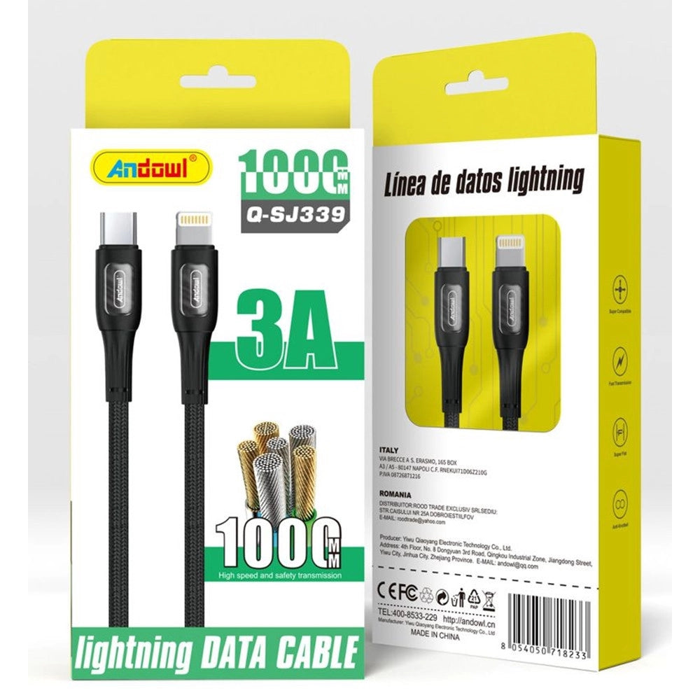 Trade Shop - Cavo Dati Da Type-c A Lightning 3a Da 1 Mt Trasmissione Ad Alta Velocità Sicuro Q-sj339 -
