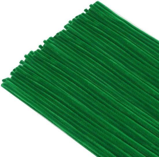 Pijpenragers 300 Stuks - Groen/Pijpenborstel - Knutselmateriaal per Bambini - Buigpluche Filo - Decorativo Lavoro Manuale - 30 cm Dimensioni