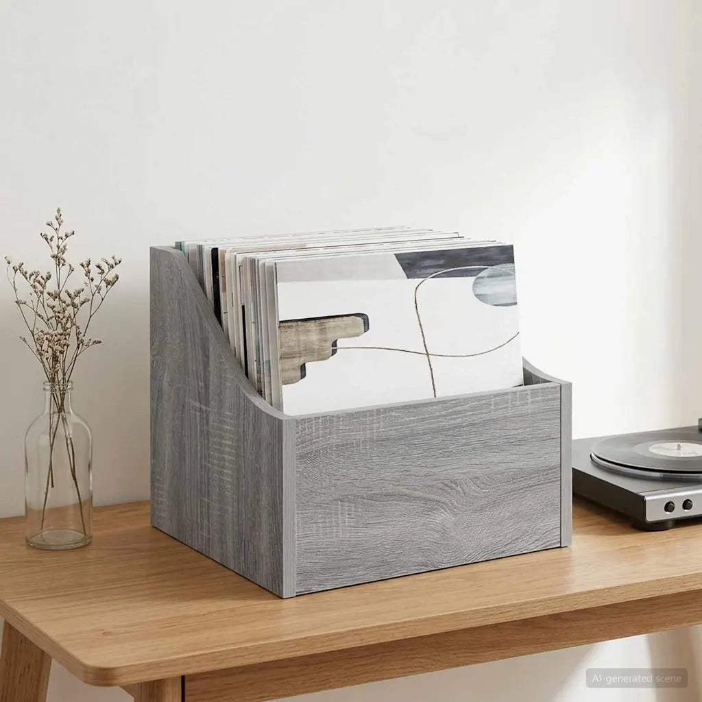 Scatola per dischi LP Sonoma grigio 37 x 33 x 32 cm 8012772