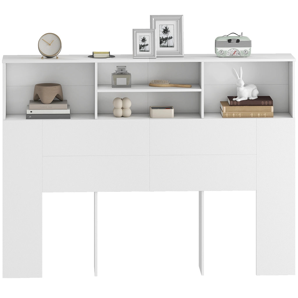 Testiera letto con contenitore ¨C Xylo ¨C 4 vani aperti 140x19x103,5 cm bianco