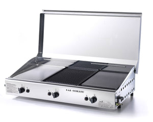 Tripla Piastra di Cottura in Ghisa e Acciaio a Gas GPL e Metano Ompagrill Plancha Trio/1 Cover/M