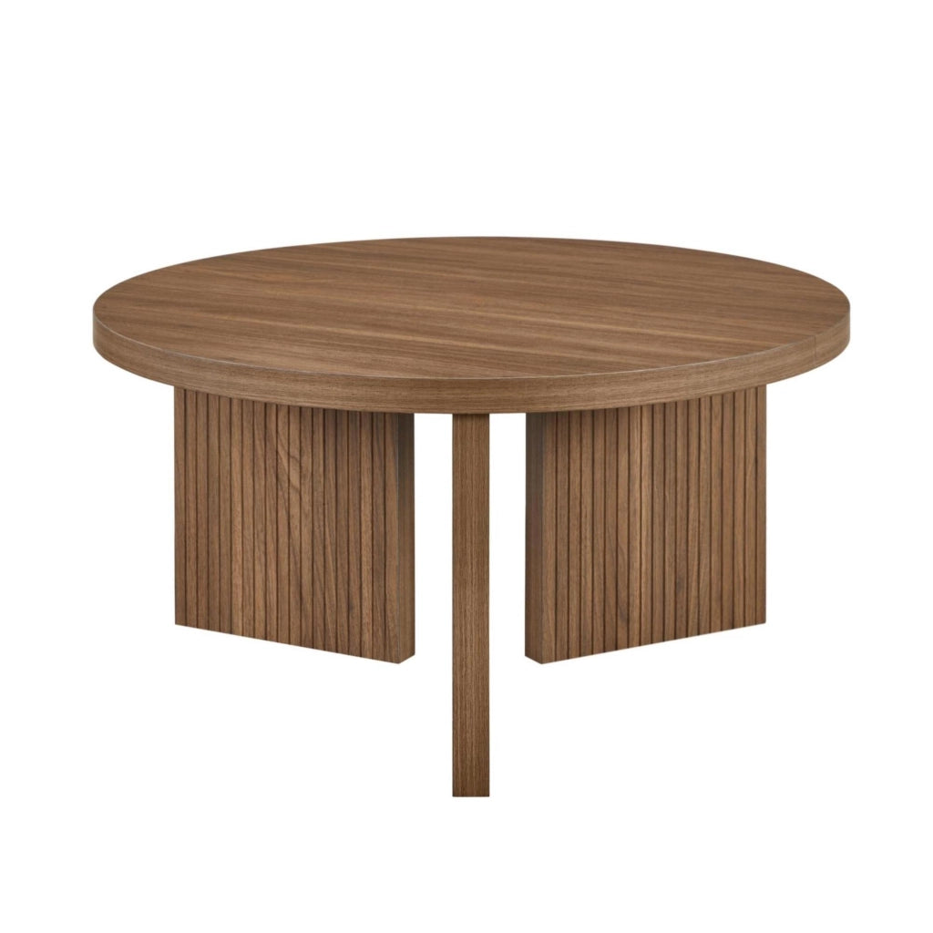 Tavolino da caffè 92x92x11.4 cm salvaspazio in MDF marrone noce