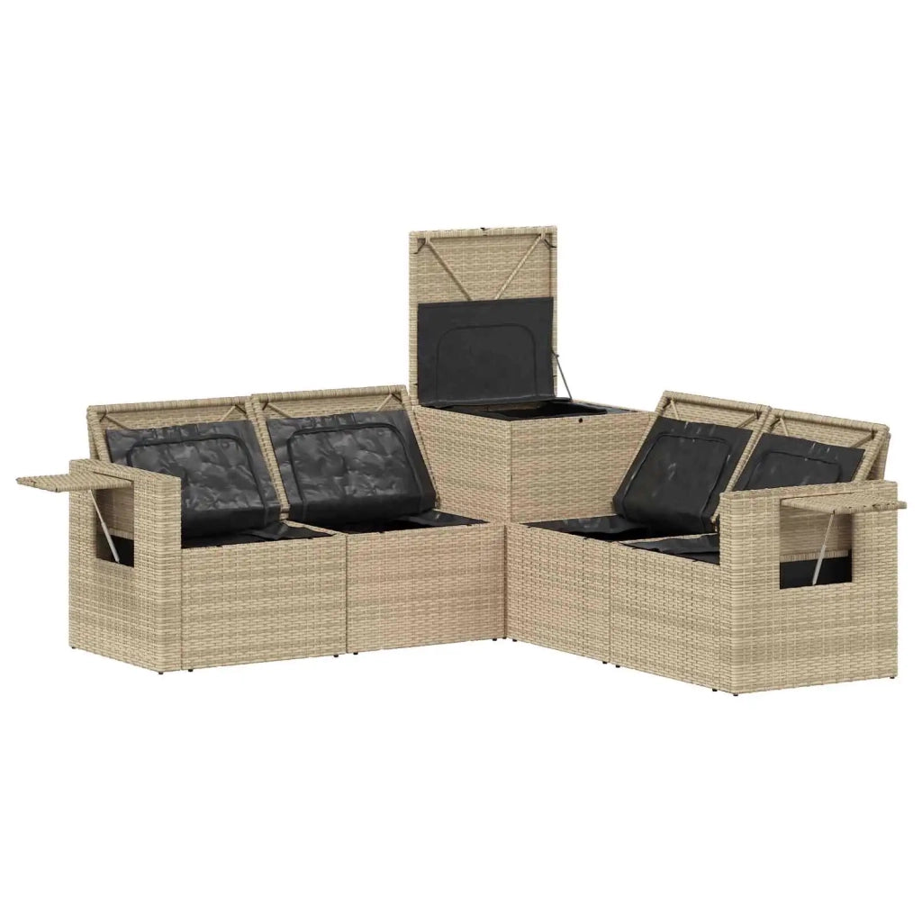 Set di divani 5 pz Beige e Bianco Crema 3447884