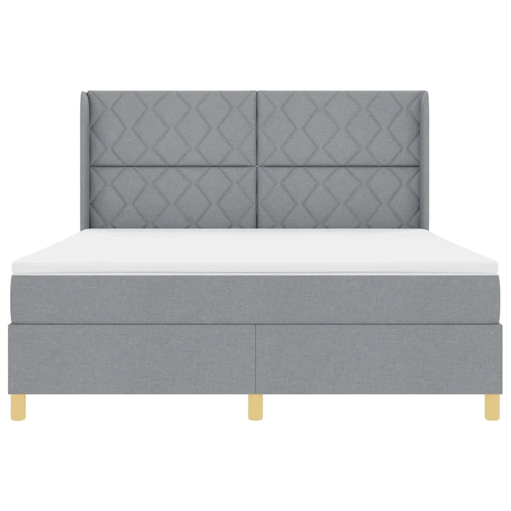 Letto a molle con materasso Grigio chiaro 180 x 200 cm Tessuto 3343770