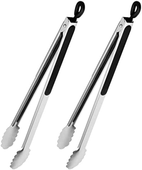 Tang Grill da 17 Pollici in Acciaio Inossidabile Premium - Set da 2 Pezzi per Barbecue, Grigliata, Cucina e Buffet - Resistente al Calore e Antiscivolo