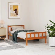 Letto senza Materasso Marrone Cera 75x190 cm in Legno di Pino 844389