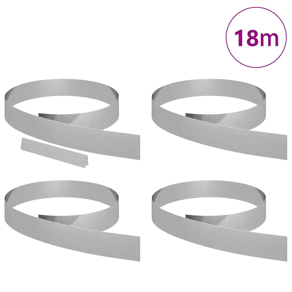 Bordura per Prato 4 pz Argento 450 x 0,05 x 10 cm CFW8410797