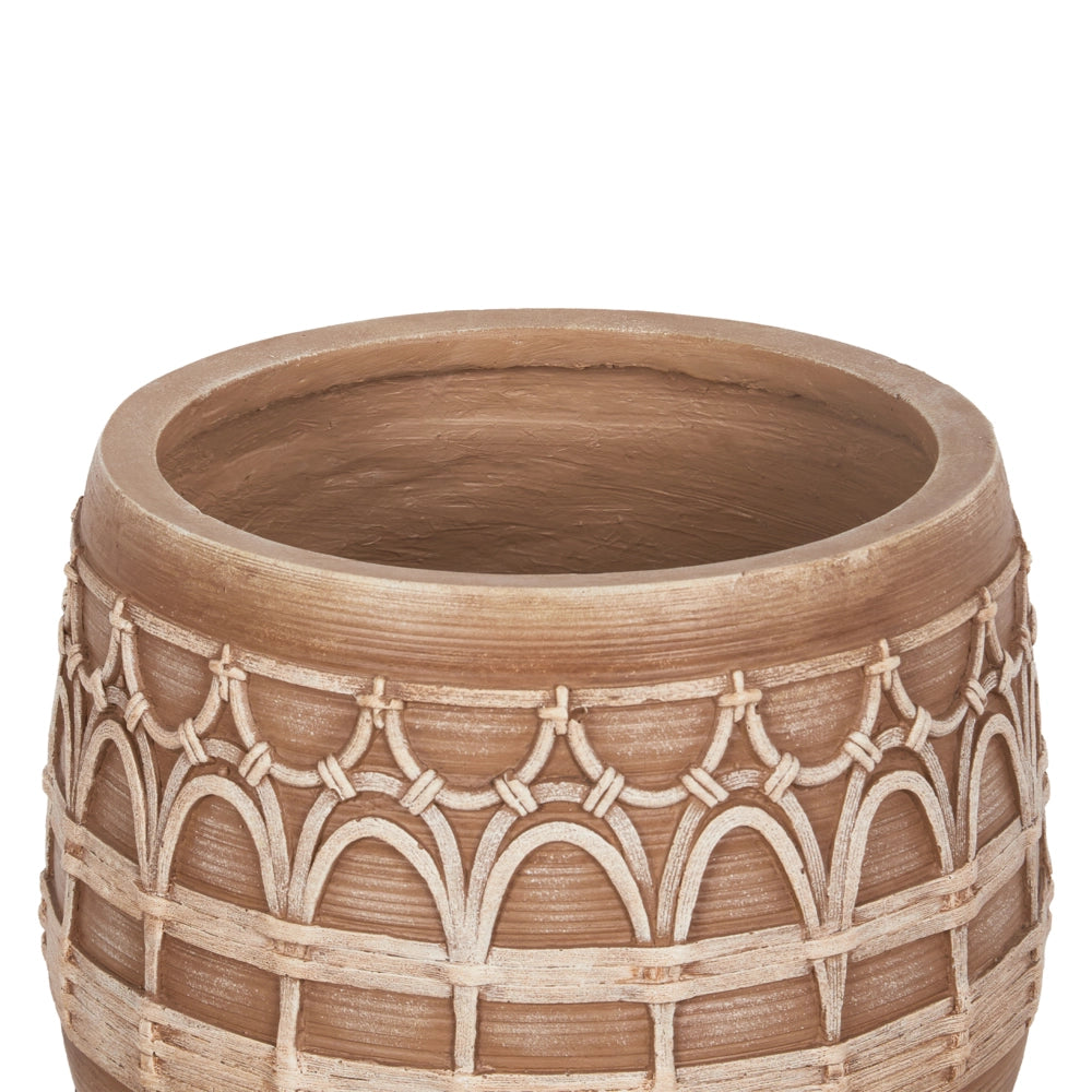 Vaso per piante marrone chiaro per esterni e interni Boho
