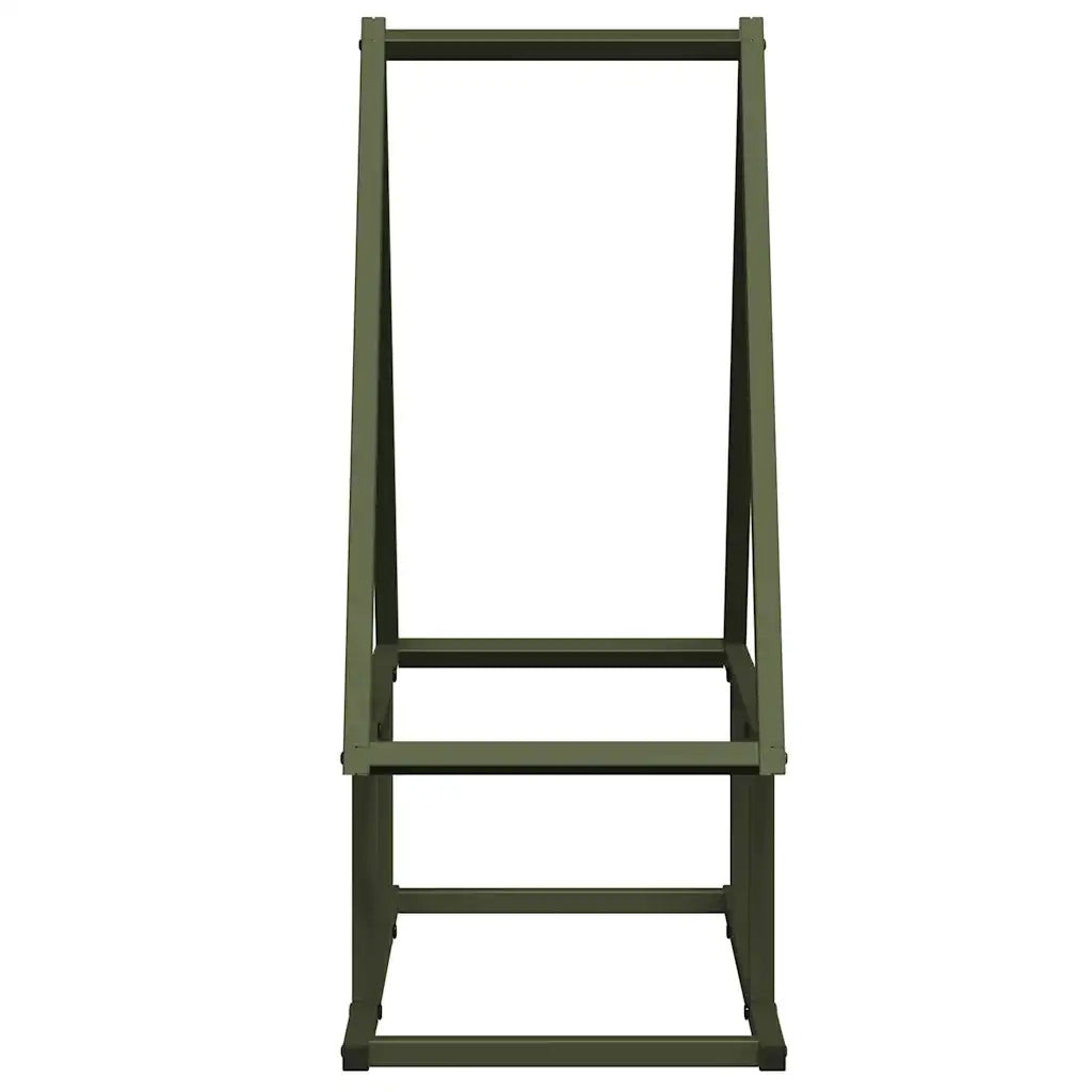 Rastrelliera per Legna da Ardere Verde Oliva 50x25x60 cm 864314
