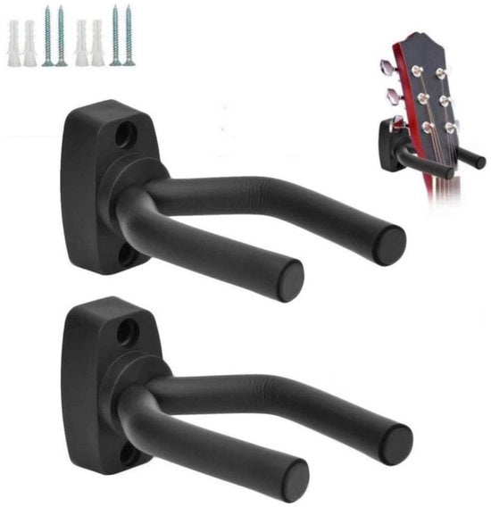 Due pezzi di sostegno chitarra a muro - supporto chitarra - standard chitarra - appendiabito - hanger - sostegno muro - supporto chitarra per chitarre di tutti i formati, violino, ukulele, basso elettrico, mandolino e banjo