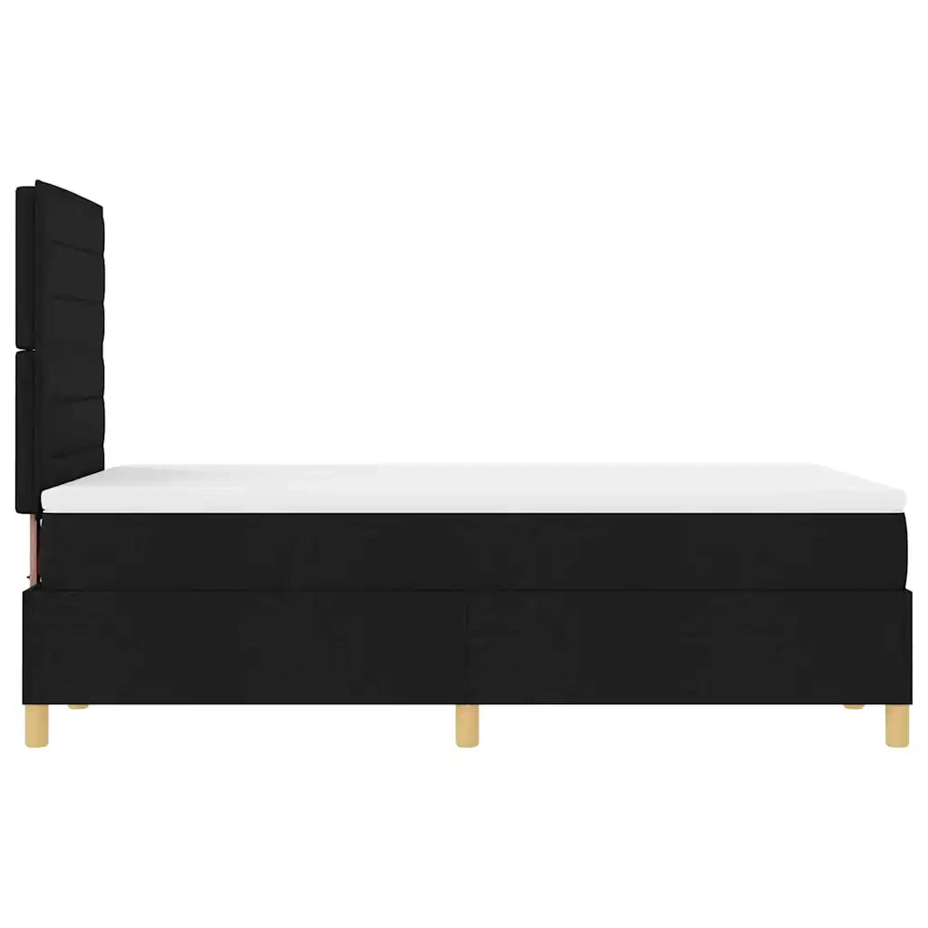 Letto a molle con materasso Nero 120 x 200 cm Tessuto 3339534