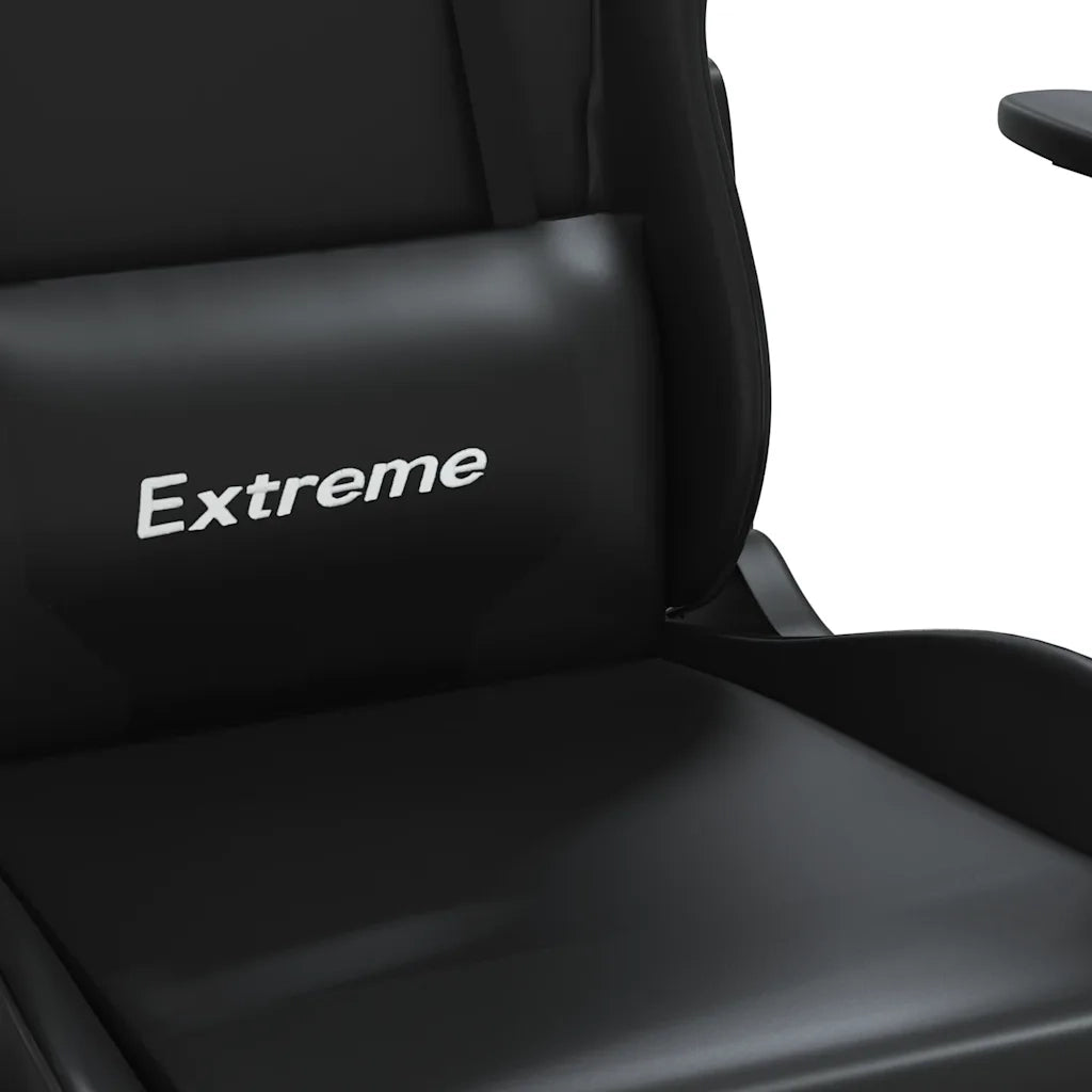Sedia da Gaming | Sedia da e-sports con Massaggio e Poggiapiedi Nera in Similpelle
