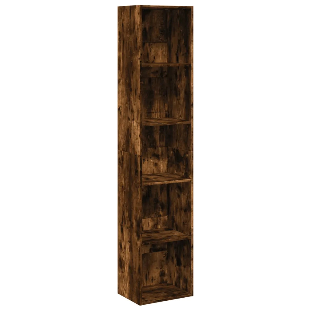Libreria-Scaffale per Libri-Mobile di Stoccaggio Rovere Fumo 40x30x189 cm in Legno Multistrato
