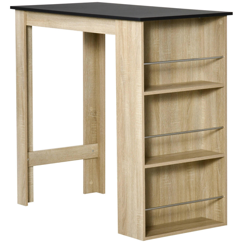 Tavolo da bar ¨C zephmum ¨C 112x57x106 cm effetto quercia chiaro nero