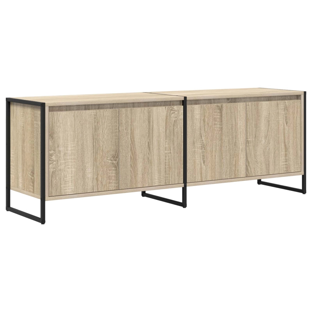 Mobile TV rettangolare moderno con 4 ante 140 x 36 x 49,5 cm realizzato in legno composito Sonoma 02_0054542