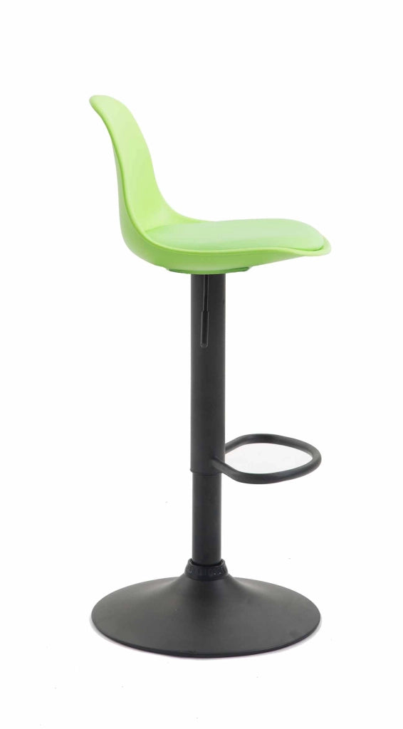 Sgabello di design KIEL in polipropilene e similpelle nero,verde
