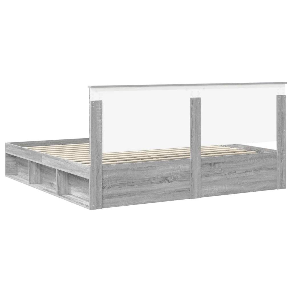 Struttura del letto Grigio Sonoma 200 x 200 cm Pino massello 3410970