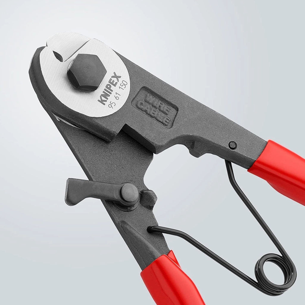 KNIPEX 95 61 150 Cesoia per Tiranti Flessibili Impugnature Rivestite in Plastica Diametro di Taglio 3 mm Lunghezza 150 mm colore Nero