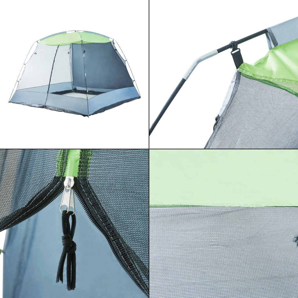 Gazebo da Giardino Beekdaelen con Zanzariere 305 x 305 x 213 cm Grigio / Verde chiaro pro.tec