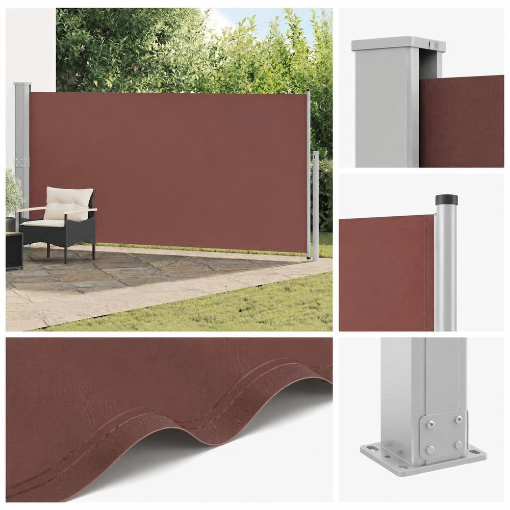 Extendable Side Awning 160x500 Cm Brown