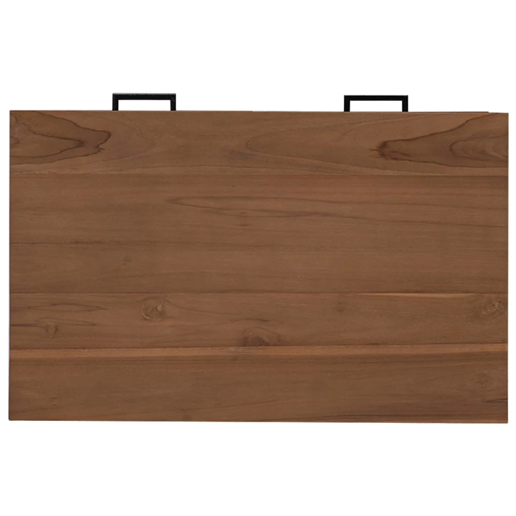 Scrivania con Cassetti Naturale Legno di teak solido 42026903