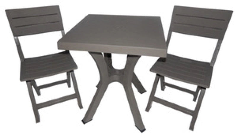 SET DUETTO RESINA TAVOLO + 2 SEDIE BIANCO O TORTORA O ANTRACITE