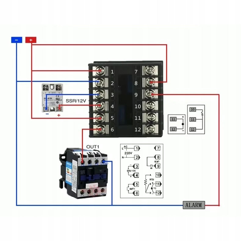 Regolatore di Temperatura PID CH102FK02-MV*AN – 48x48 mm, SSR 12VDC + Relè 10A, -199,9~1800°C, Auto-tuning, LED