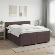 Letto box spring con materasso Marrone Scuro 200 x 200 cm 3451286