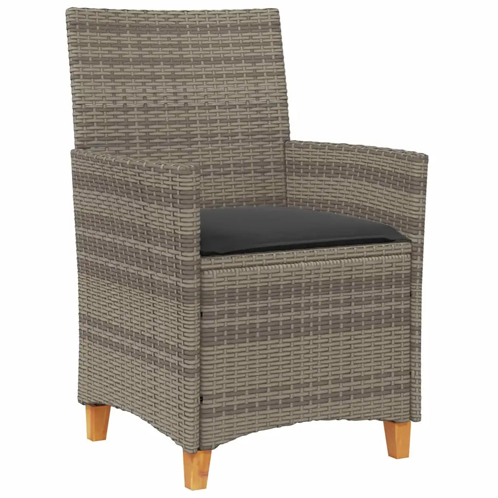 Set da Pranzo per Giardino 5 pcs Grigio polyrattan 3381074