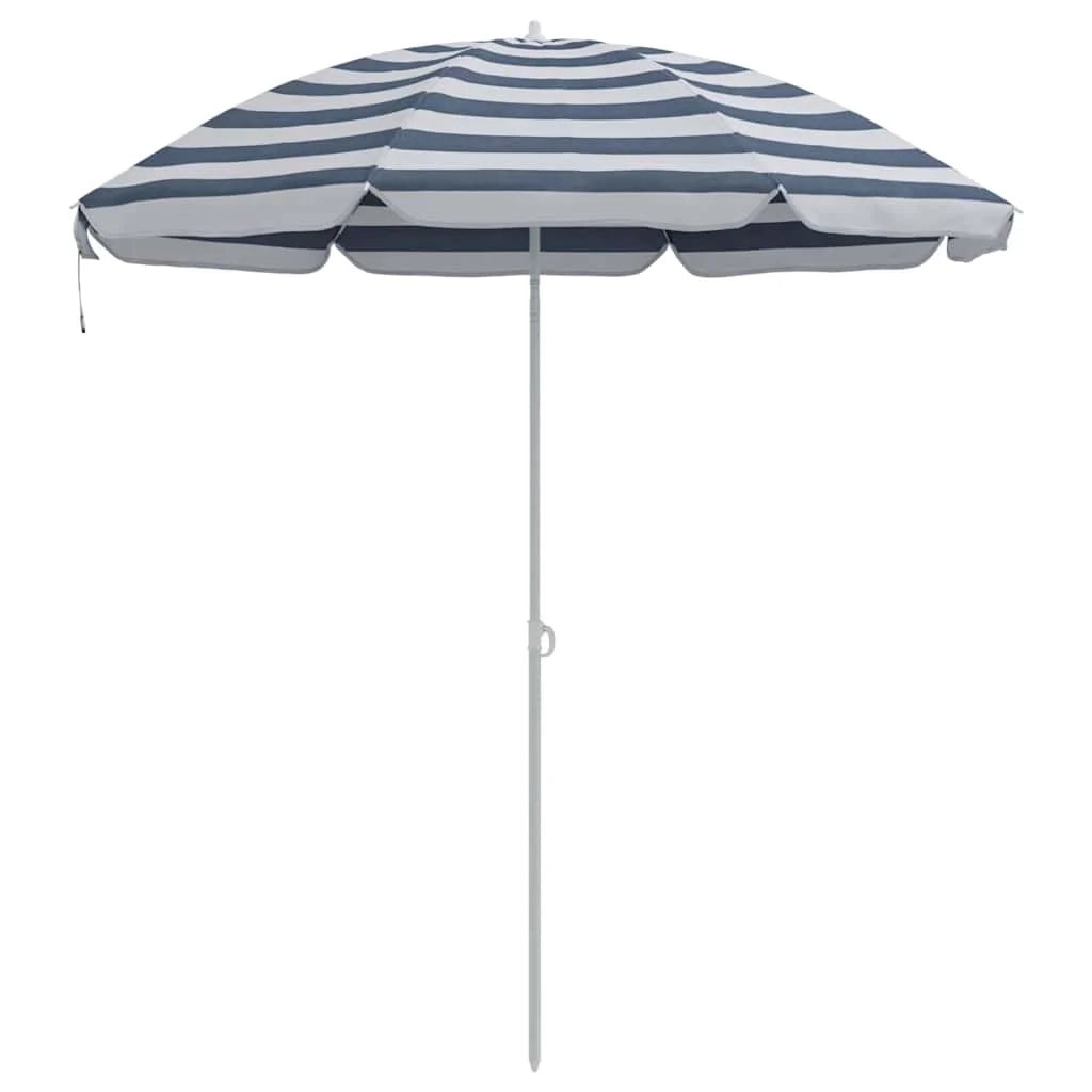 Ombrellone da spiaggia rotondo 206 x 206 x 212 cm leggero e resistente design minimalista in poliestere blu 02_0056701