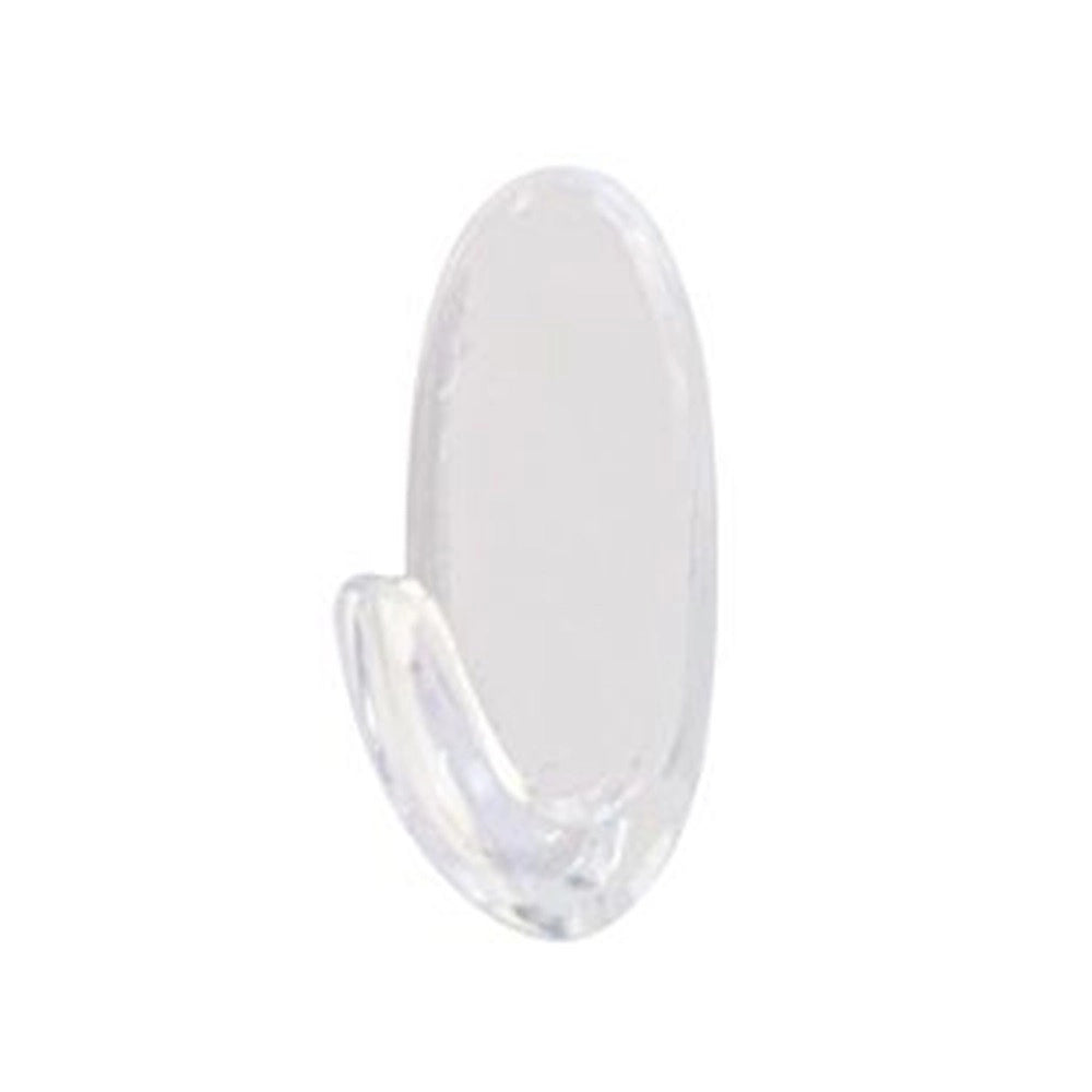 Trade Shop - Set 3pz Ganci Appendini Adesivi Trasparenti Parete Casa Attaccapanni Ovali 87014 -
