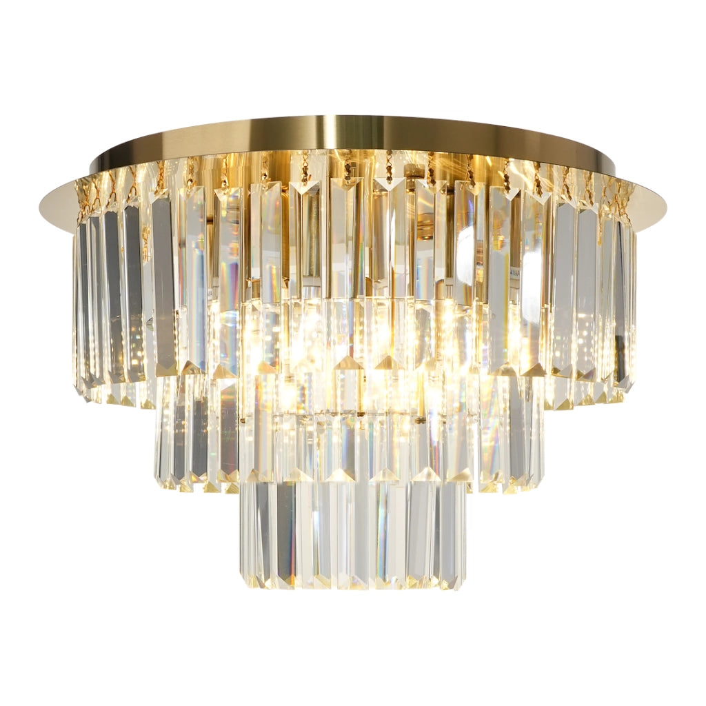 Plafoniera Milano cristallo oro Ø45cm 6xE14 Milagro