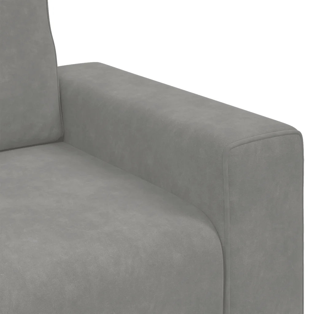 Divano Sedia Grigio Chiaro 60 cm Velluto
