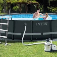26326NP - Piscina Ultra Xtr Frame 488X122 Cm Pompa A Sabbia, Scaletta Doppia, Telo Base, Copertura
