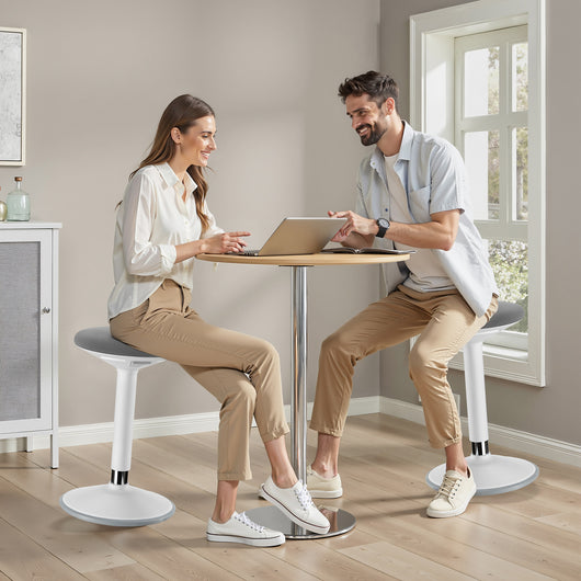 Sgabello sit stand grigio, sgabello girevole regolabile in altezza fino a 81 cm, max 135 kg, sgabello ergonomico per casa, ufficio, officina