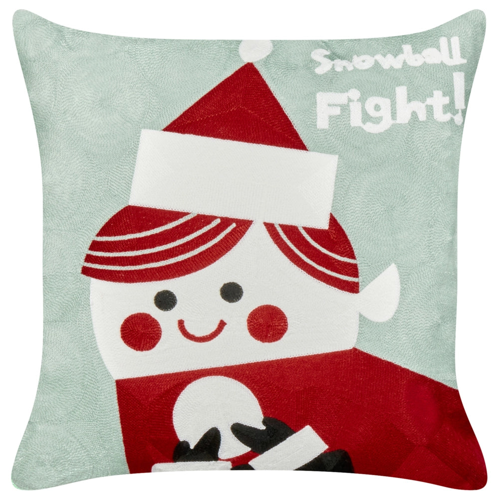 Set di 2 cuscini sparsi in tessuto di cotone rosso e verde con motivo natalizio 45 x 45 cm Accessori per la decorazione