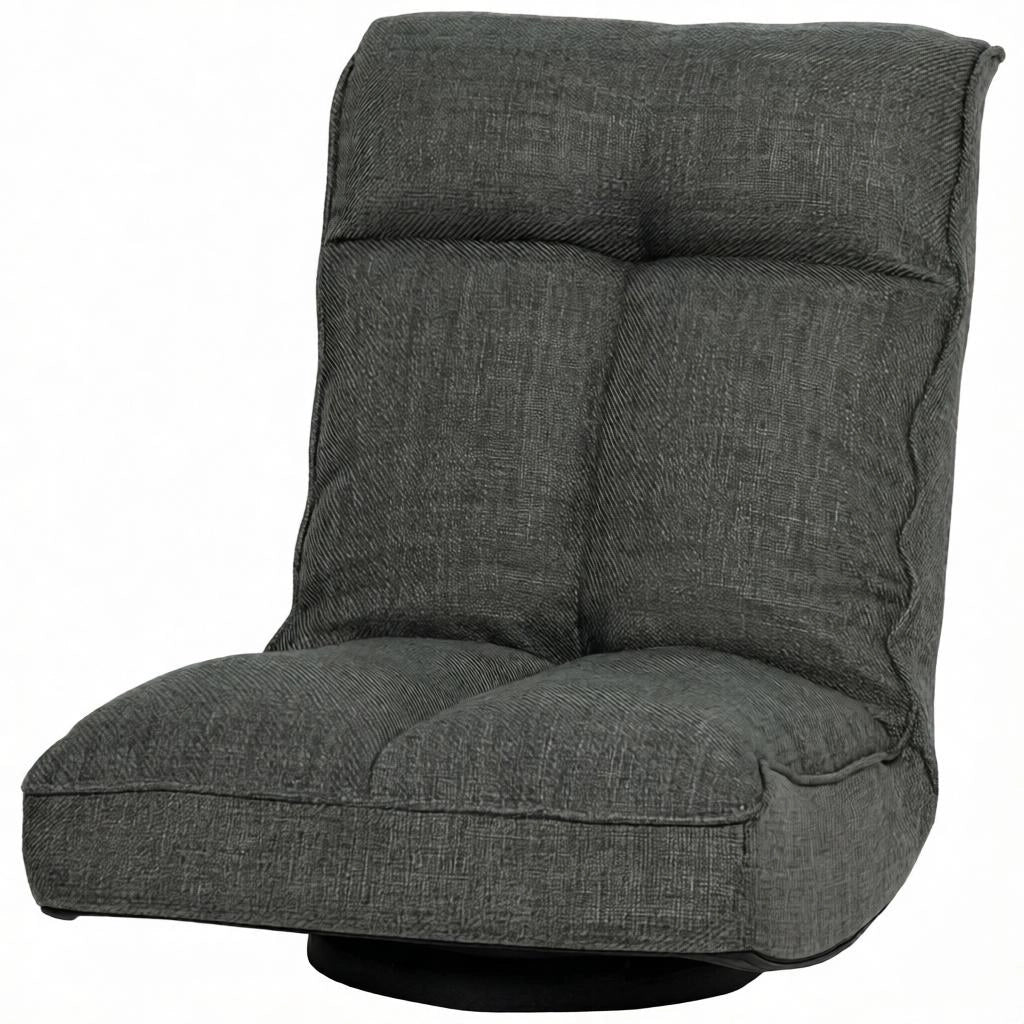 POLTRONA Girevole e Reclinabile 58x107x79 cm Lino Grigio