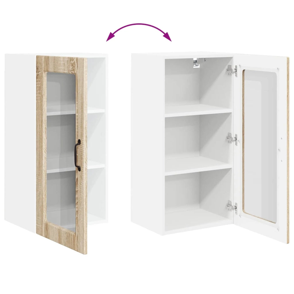 Mobile in vetro da parete LUCCA 2 pcs Rovere Sonoma 884990