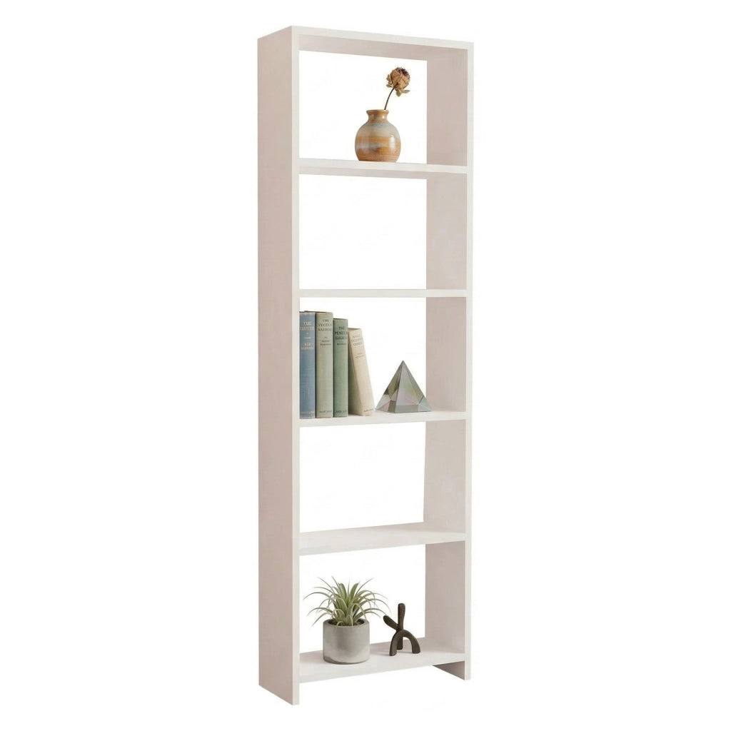 Biblioteca Piubega, Libreria 5 Ripiani, 50x20x160h cm Bianco