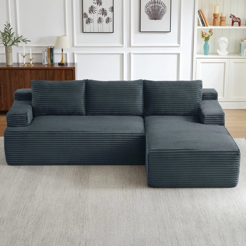 Divano Angolare Modulare con Seduta Profonda ¨C Xylo ¨C Grigio Scuro