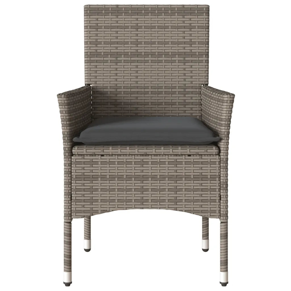 Sedie da Giardino con Cuscini 2 pz-Sedia da esterno Grigie in Polyrattan