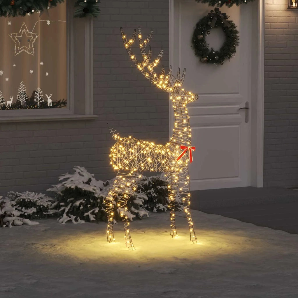 Renna 3D con 250 LED Bianco caldo 180 cm Rattan 42019060